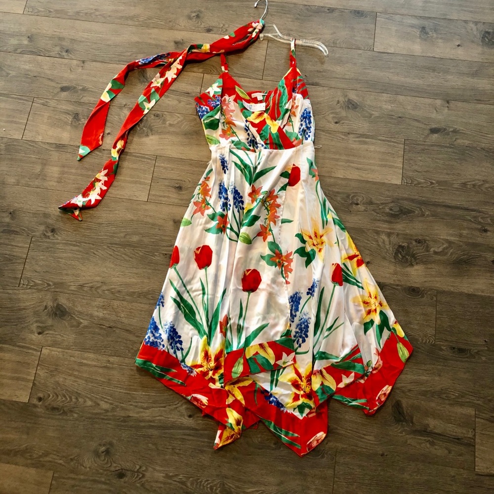 Gorgeous floral satin dress. NWT